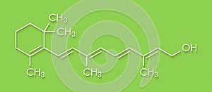 Vitamin A retinol molecule. Skeletal formula.