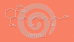 Vitamin A retinol molecule. Skeletal formula.