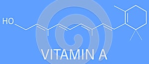 Vitamin A or retinol molecule. Skeletal formula.
