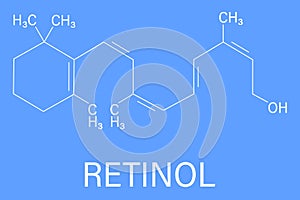 Vitamin A or retinol molecule. Skeletal formula.