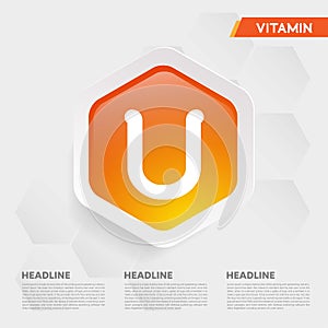 Vitamin U icon Drop collection set, cholecalciferol. golden drop Vitamin complex drop. Medical for heath Vector illustration