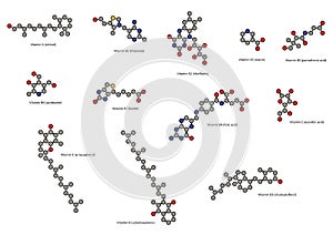 Vitaminas (todo afuera vitamina12) químico 