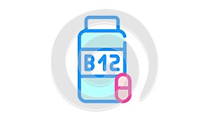 vitamins b12 color icon animation