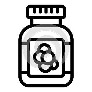 Vitamins bottle icon outline vector. Healthy natural supplements