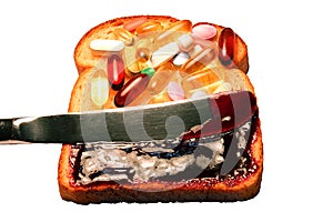 Vitamins on bread