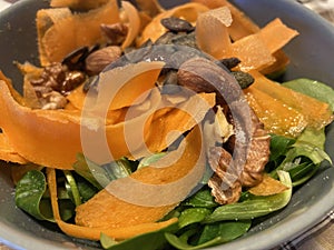 Vitamins and Fibers Mixed Salad With Pumpkin Seeds, Walnuts And Almond