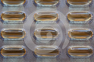 Vitamins fish oil in a sealed package