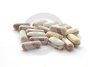 Vitamins isolated on white background