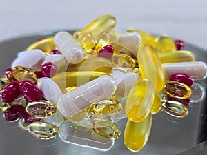 Stack of Vitamins and minerals
