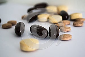 Vitamins in pills photo