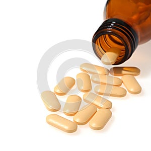 vitamins pills isolated on white background