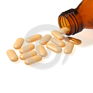 vitamins pills isolated on white background