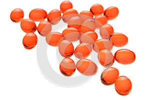 Vitamins red capsule close