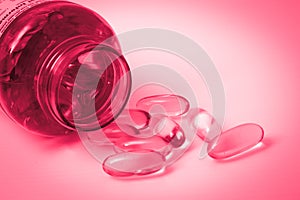 Vitamins or supplements with red color