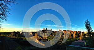 Viterbo, medieval ancient city near Rome, Italy. Landscape, view, sky, nature and sunny day