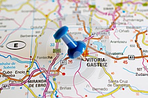 Vitoria-Gasteiz on map photo