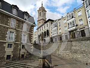 Vitoria Gasteiz old city arcade architecture in Spain