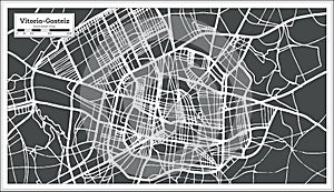 Vitoria Gasteiz Spain City Map in Retro Style. Outline Map. photo