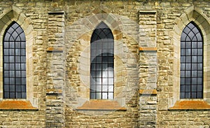 Vitrage windows of ancient abbey