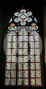 Vitral Window in the Cathedral Notre Dame photo