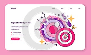 In vitro fertilization benefit web banner or landing page. Infertility