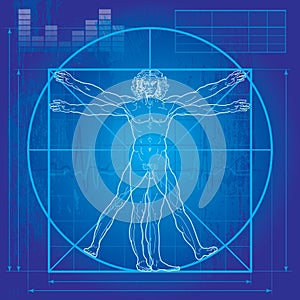 The Vitruvian man (Blueprint version)