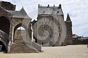 VitrÃ©, Brittany, France. Main castle inner court