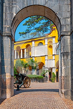 Vittoriale degli italiani palace at Gardone Riviera in Italy