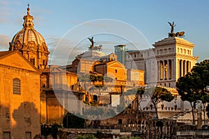 Vittoriano building on the Piazza Venezia in Rome, Italy