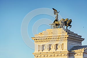 Vittoriano monument building with statue in Rome