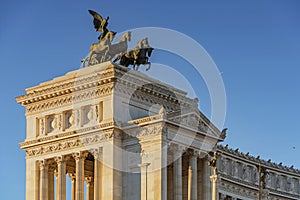 Vittoriano monument building with statue in Rome