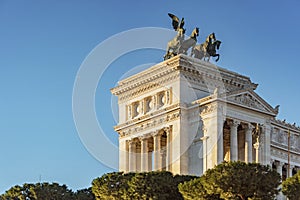 Vittoriano monument building with statue in Rome