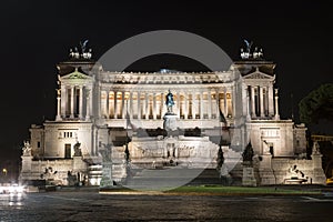 Vittoriano - a monument in honor first king United Italy Victor Emmanuel II at night
