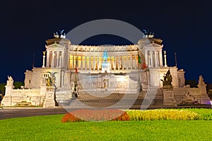 Vittoriano Monument in Rome, Night View