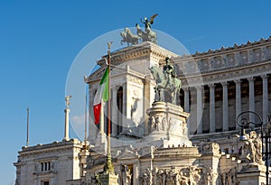 Vittoriano monument on Venice square in Rome, Italy