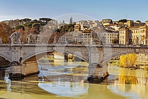 Vittorio Emanuele bridge in Rome