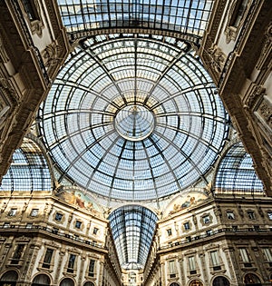 Vittorio Emanuele Gallery in Milan, Italy.