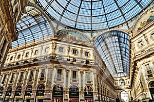 Vittorio Emanuele II Gallery. Milan, Italy.