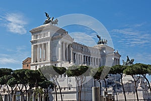 The Vittorio Emanuele II Monument also known as the Vittoriano, or Altare della Patria, built between the Piazza Venezia The