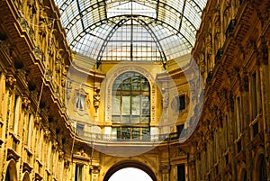 Vittorio Emmanuele gallery interior, Milan, Italy