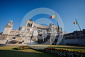 Vittorio or Victor Emanuele II National Monument at Piazza Venezia, Rome, Italy. Vittoriano or Altare della Patria, Altar of the