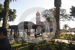 viux of square with cathedral of tacna peru