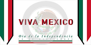 Viva Mexico, DÃÂ­a de la Independencia banner. 16 de septiembre. vector illustration photo