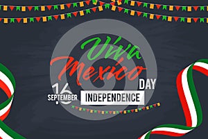 Viva Mexico Happy Independence Day Vector Background