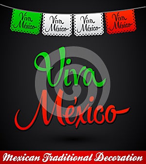 Viva Mexico mexican holiday vector decoration