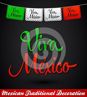 Viva Mexico mexican holiday vector decoration photo