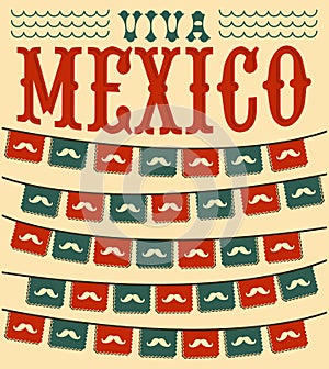 Viva Mexico - mexican mustache holiday