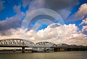 Vivekananda bridge or Bally bridge over the Hooghly river in Kolkata, West Bengal photo
