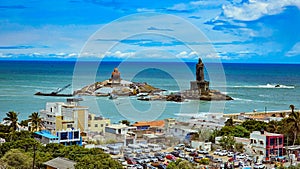 VIVEKANANDA ROCK MEMORIAL and Thiruvalluvar statues in Kanyakumari, India