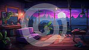 Vivid 2d Animation Background With Comic Book Style